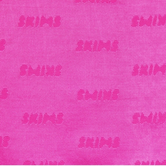 Skims Jaquard Long Sleeve Button Up With Skims Logo In Hot Pink - Picture 16 of 16